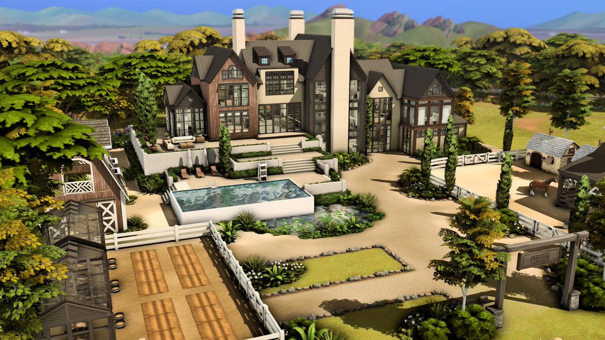 New video: youtu.be/l0pVpnw7Bic 
Modern Ranch -  #TheSims4HorseRanch #ShowusYourBuilds #HorseRanch #TheSims @TheSims