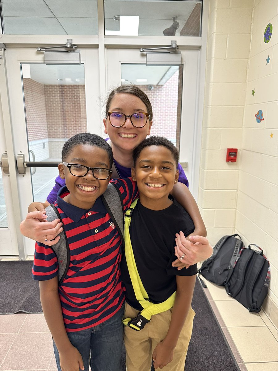 scMsLatoski's tweet photo. Can’t believe you boys are in 5th grade now!!🥹 I remember when you walked in on your first day of kindergarten 💜🤍 #middiesfirstday @MillerRdgTweets @MiddletownOH https://t.co/fOb4k4323P