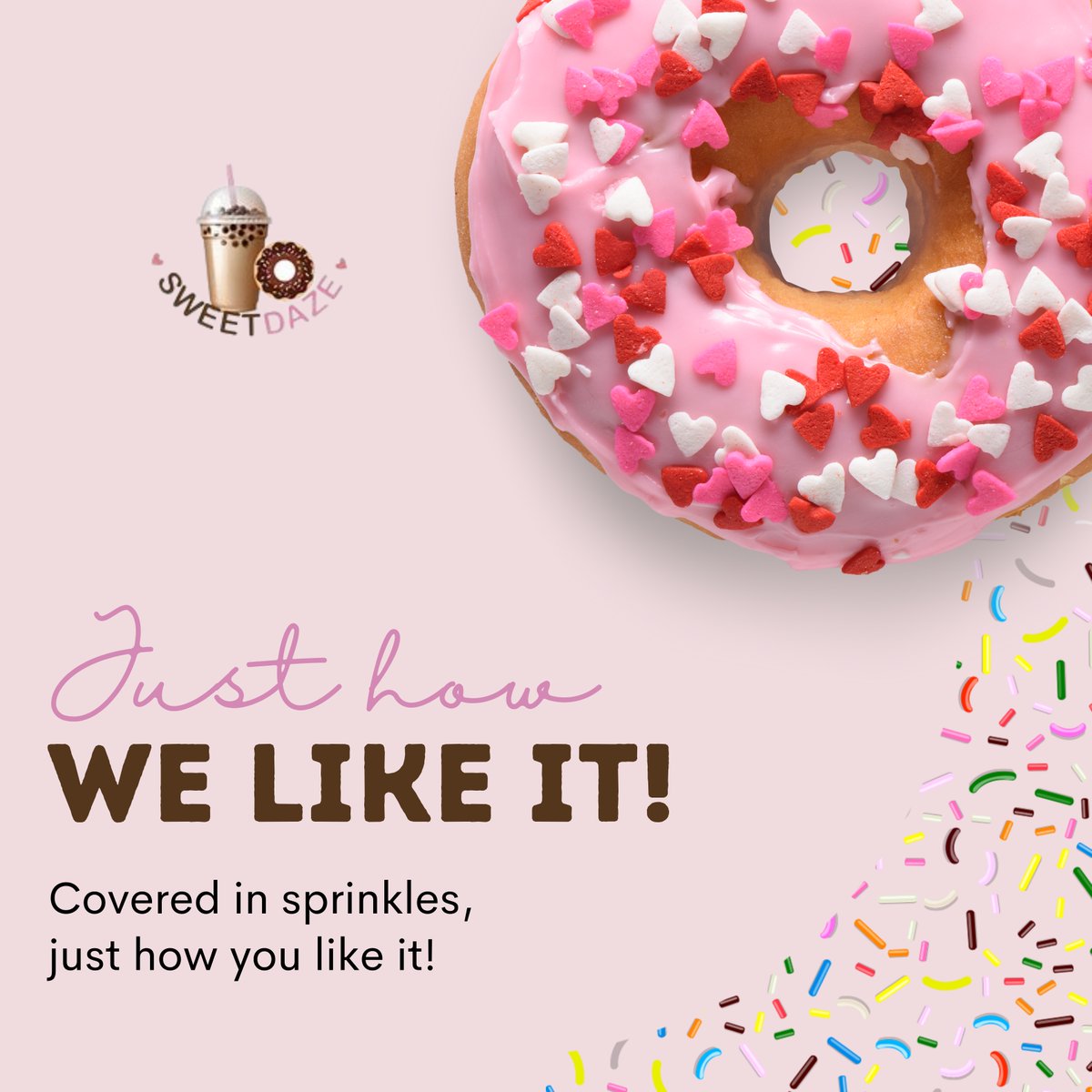 Covered in sprinkles, just how you like it! 🍩
.
#SweetDazeDonutBoba #donuts #donut #doughnuts #bestdonuts #donutshop #donutshopsf