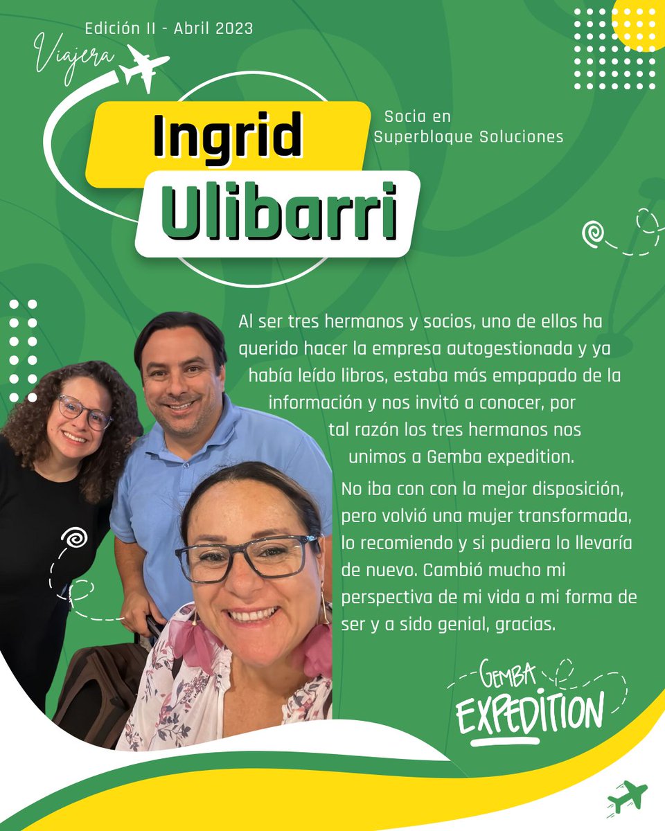 🌟 Conoce a Ingrid Vanessa Ulibarri Leiva, socia de Superbloque Soluciones. Creativa, perseverante y justa, con un deseo innato de ayudar a los demás. 🤝🌈 Descubre su inspirador viaje en #GembaExpedition y cómo una experiencia de autogestión transformó su perspectiva.