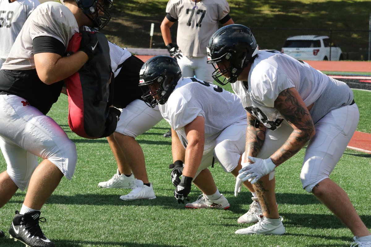 FightingMuskies's tweet photo. Muskie Jacks and the first day of full pads! 🏈🔥 @MuskingumFB @WHIZscores @brandonhannahs @d3football @OHAthleticConf @AVCSCORES @Orbit907Sports https://t.co/v1USSYEX4x