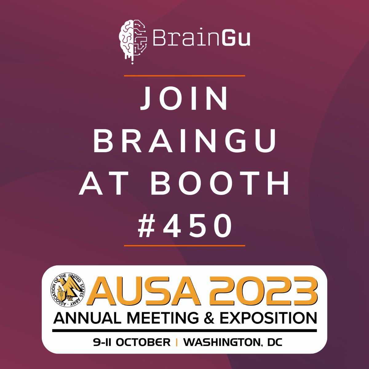 changethebox's tweet photo. BrainGu is headed to #AUSA2023 ! Visit us this fall at @AUSAorg booth 450 and learn more about how our platforms drive resilience, scalability, reliability, and security. 
#army #platform #devsecops https://t.co/P4DnD1agFT