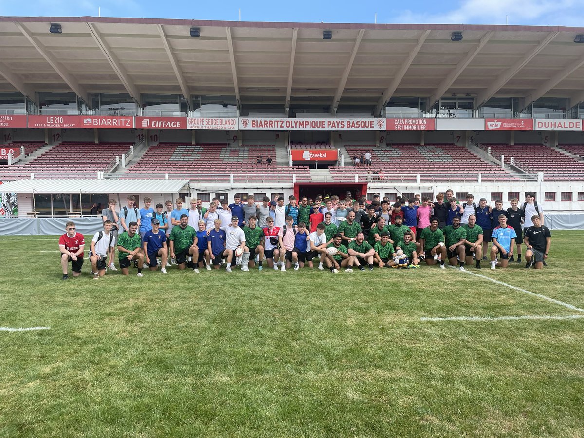 HSofG's tweet photo. Senior rugby tour. Lots going on in France. Thanks to Biarritz Olympique and Rhys Webb for making the experience so special. #lovetouring #cantwaitforthestartoftheseason https://t.co/Tixkoc9BCE