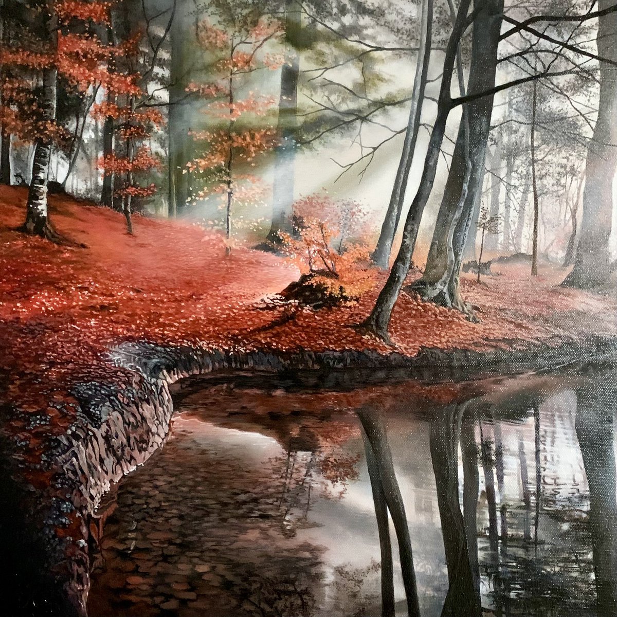 Ingpingping's tweet photo. #Landscape 50 x 50 cm. Oilpaint on canvas. #art https://t.co/62HqhoJ7r4