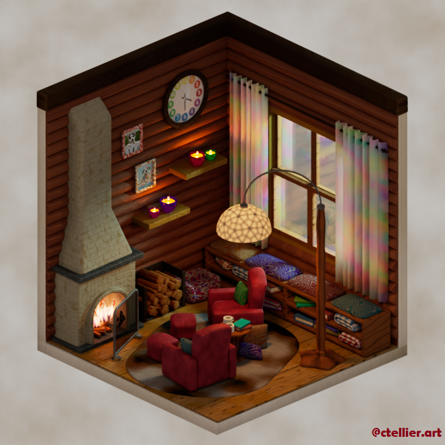 criscat's tweet photo. Artwork made for @3dnarevo Blender marathon. This time the theme was "winter".
Isometric scene with procedural shaders and render in cycles.
#b3d #b3dart #blender3d #blender3dart #blendercommunity #blenderartwork #isometric3d #proceduralshaders #cyclesrender https://t.co/GqjQDuIW8e