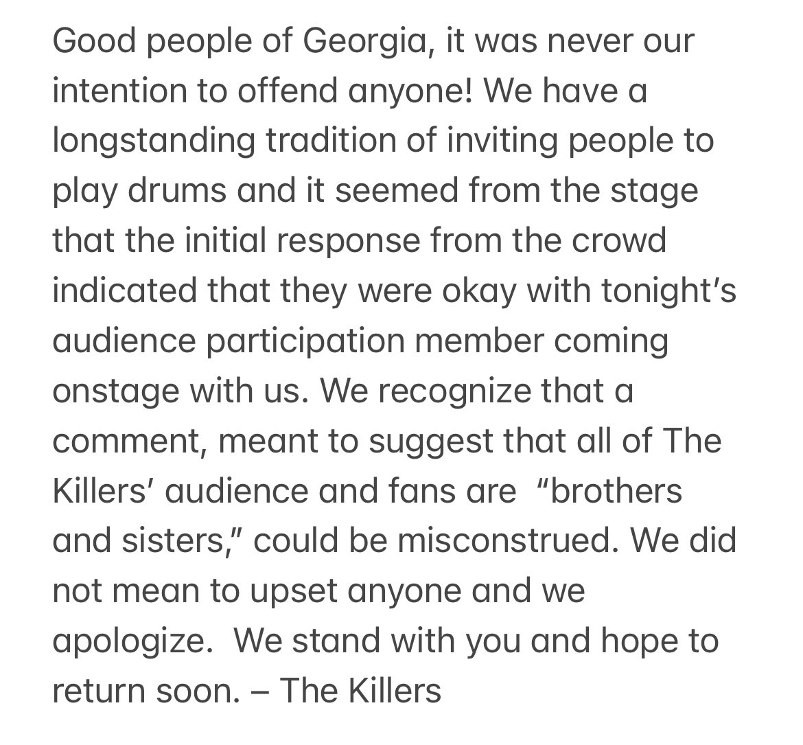 The Killers tweet media