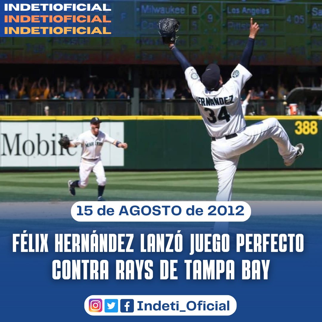 #TalDíaComoHoy | El 15 de agosto de 2012, el lanzador Félix Hernández se convirtió en el primer venezolano en lograr un juego perfecto en MLB. El diestro lo consiguió con los Marineros de Seattle contra los Rays de Tampa Bay. 

¡Promovemos el deporte! 

#VamosVamosTinaquillo