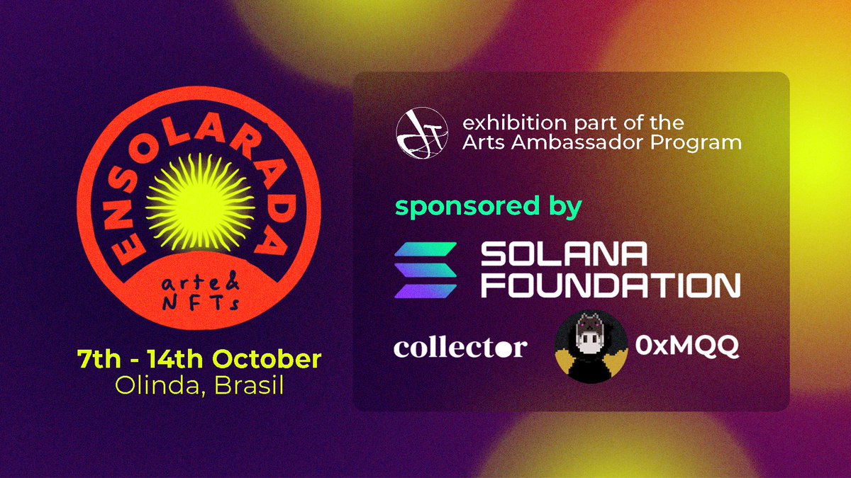 ENSOLARADA 🌞

our exhibition in Brasil is growing and will happen in 2 months. you can support in many ways: as sponsor, partner or collector. DM me if you're interested!

check details about the event below 🧵