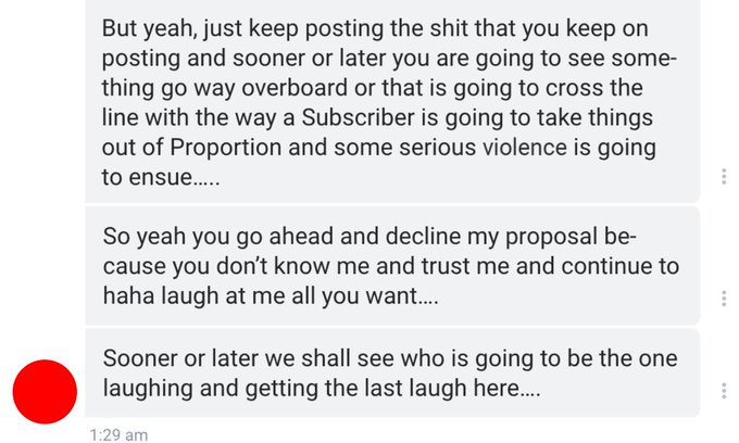 this guy threatening to k!ll me because I said I wouldn’t marry him ? https://t.co/MYSVlaFFpp
