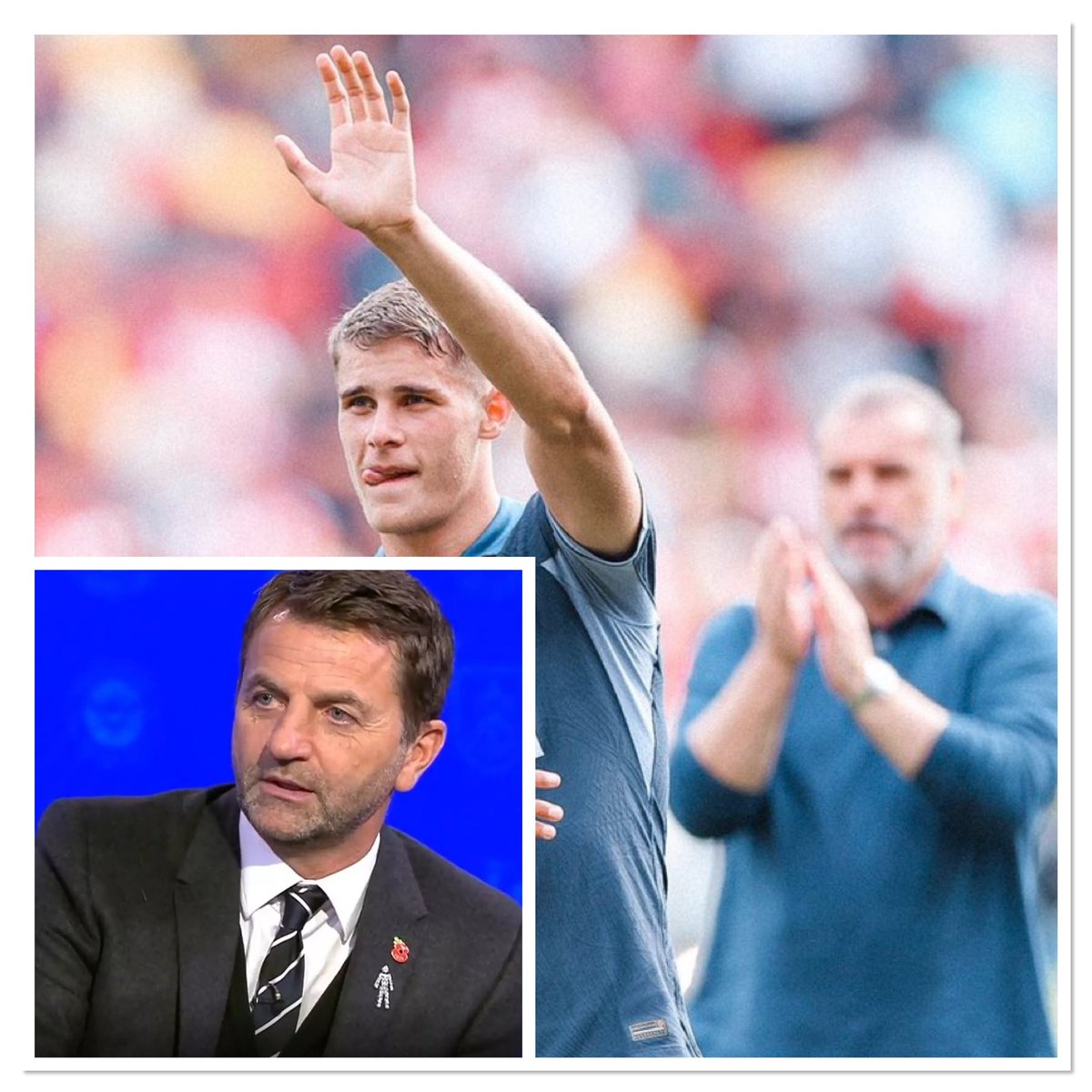 LastWordOnSpurs's tweet photo. 🚨Former Tottenham Hotspur interim manager Tim Sherwood has criticised Spurs summer signing Micky van de Ven, describing him as being ‘wooden’:

🗣️“He is very wooden on the ball and slow on the turn, in a very quick in a straight line. I am just saying what I see. I don’t know a lot about him and, hopefully, he is a lot better than I think.”

🗣️“It’s not about individuals at centre-half, it’s about partnerships. I hope van de Ven is the answer. Hopefully [Cristian] Romero and him could be the partnership that they need.”

📺[Premier League Productions]

#THFC | #COYS | #TOTTENHAM
