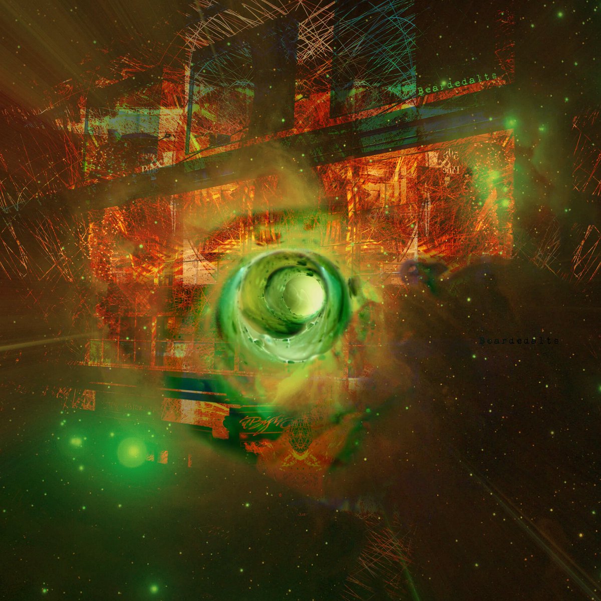 Sometimes when I do these I feel like i've actually been there before. While making this I kept saying to myself, "stars burn out." When I was done, I thought this one looked like the portal was exploding. I guess Portals burn out like stars.