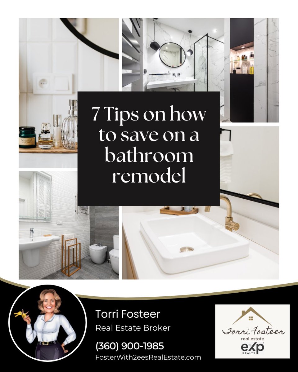 FosteerTorri's tweet image. 1) Keep the layout the same.
2) Shop around for affordable materials.
3) Refinish or reglaze your bathtub or shower. 
4) Update the lighting fixtures.
5) Paint the walls and cabinets.
6) Add a new shower curtain, bathmat, and towels.
7) DIY where you can.

#clarkcountywa