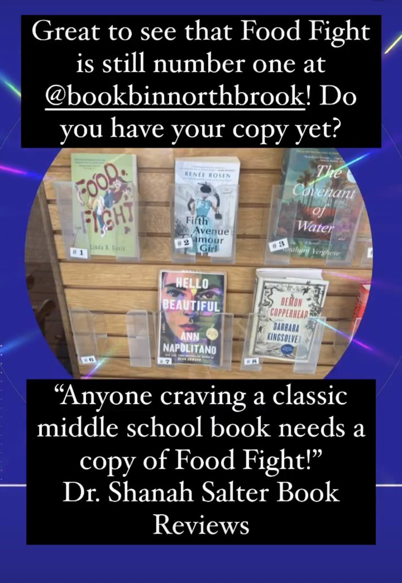 Thank you @BookBinNBK for the amazing support you have given Food Fight! @RegalHouse1 @Fitzroy_Books #ARFID #MG #middlegrade