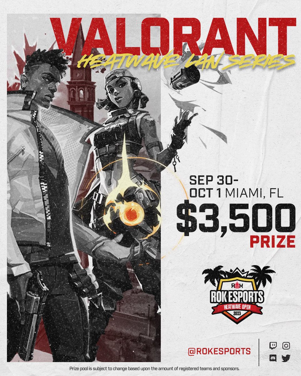 ROKesports's tweet image. Miami’s first major LAN tournament 🫶🏽

🗓️ Sept 30-Oct 1st
📍ROK Esports Center
👥16 teams max
🎟️ Reg: $300 per team
💰Prize increases with more entrants 

🏨
$90 a night for one bed
$100 a night for two beds
Hotel located down the street from venue (2-3 min drive)

Ran on 240hz…