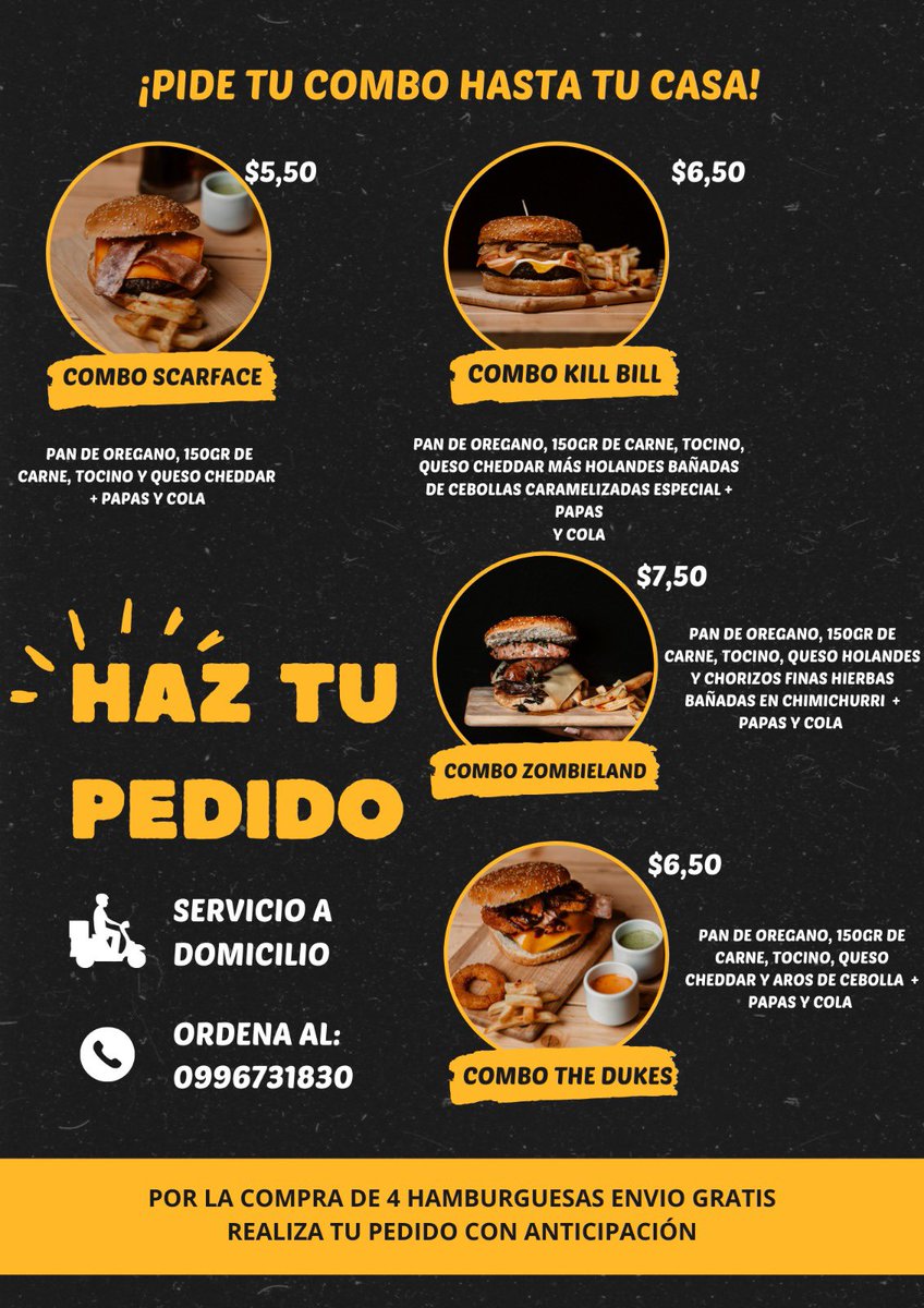 JulissaTarira's tweet photo. Twitter confío en tus poderes,  con todo lo que pasa en Guayaquil nos toca duplicar nuestros trabajos, este fin de semana estaremos vendiendo  hamburguesas al carbón, pueden realizar sus pedidos 0996731830🍔🍟🥤 https://t.co/mz4AEbwWS4
