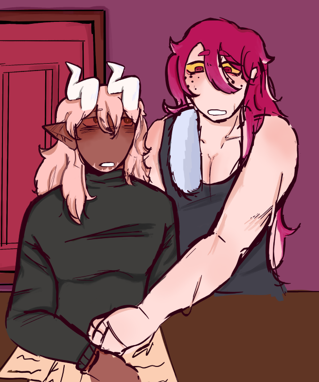 imjustsomeonegg's tweet photo. "Oh!, no you're supposed to practice this page."

charaters belong to :
@Cryptic_S0up
and
@EggoMyCreggo

#DeviDeviAnarchy #DeviDeviAcademy #fanart https://t.co/zVoWsDF91D