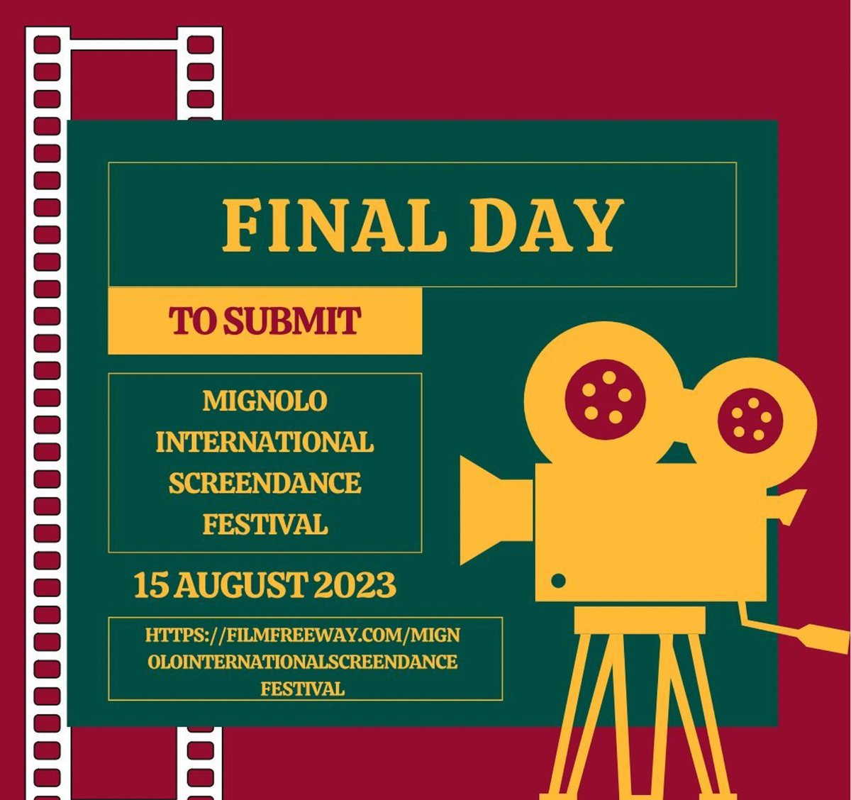 MScreendance's tweet photo. 🎬 Last chance alert! Don't miss out on the opportunity to showcase your dance masterpiece at our film festival. Submissions close today!

🕺💃 Submit your films now and let your creativity shine.

Best of the Fest -$500
Honorable Mention-$100
Local Favorite - 4 hrs studio time https://t.co/xUDw0xTFKK