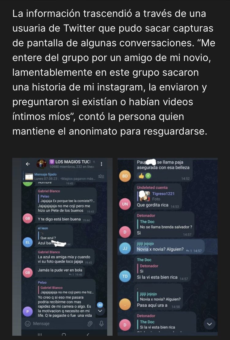 spisarello's tweet photo. 11 mil chabones en un grupo de Telegram donde intercambian fotos y videos de mujeres. Incluso de sus hermanas, primas, novias y de adolescentes. Pensé que las nuevas generaciones de varones vendrían mejor https://t.co/L8rhGo5KTD