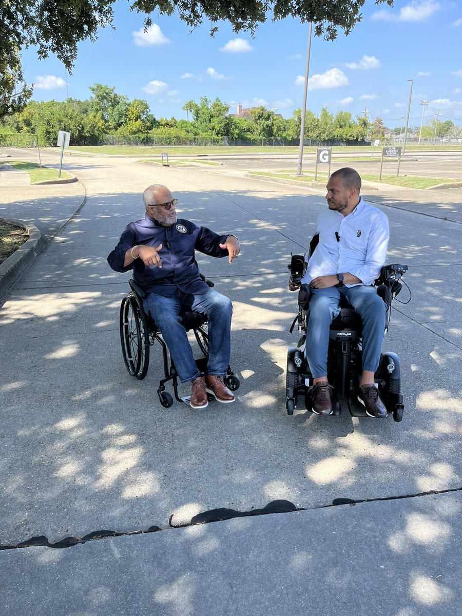 RepTroyCarter's tweet photo. Today I rolled with Mark Raymond Jr to learn more about disability access and the obstacles the disabled community in #Louisiana faces. I am committed to increasing #accessibility in #LA02. 
@ADANational #ADACompliance
#SplitSecondFoundation https://t.co/1Aj6wl84eX
