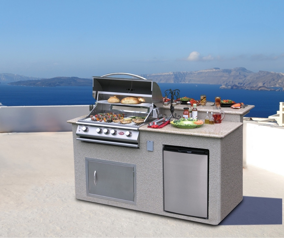 CalFlameBBQ's tweet photo. This Cal Flame BBQ Island is customizable with a sizeable refrigerator and premium side-burner. The natural stone tile, fantasia used on the surface is a favorite among many. Call your Local Cal Flame Dealer for more information.

#CalFlame #Summer #repost https://t.co/ygN4P9cZg1