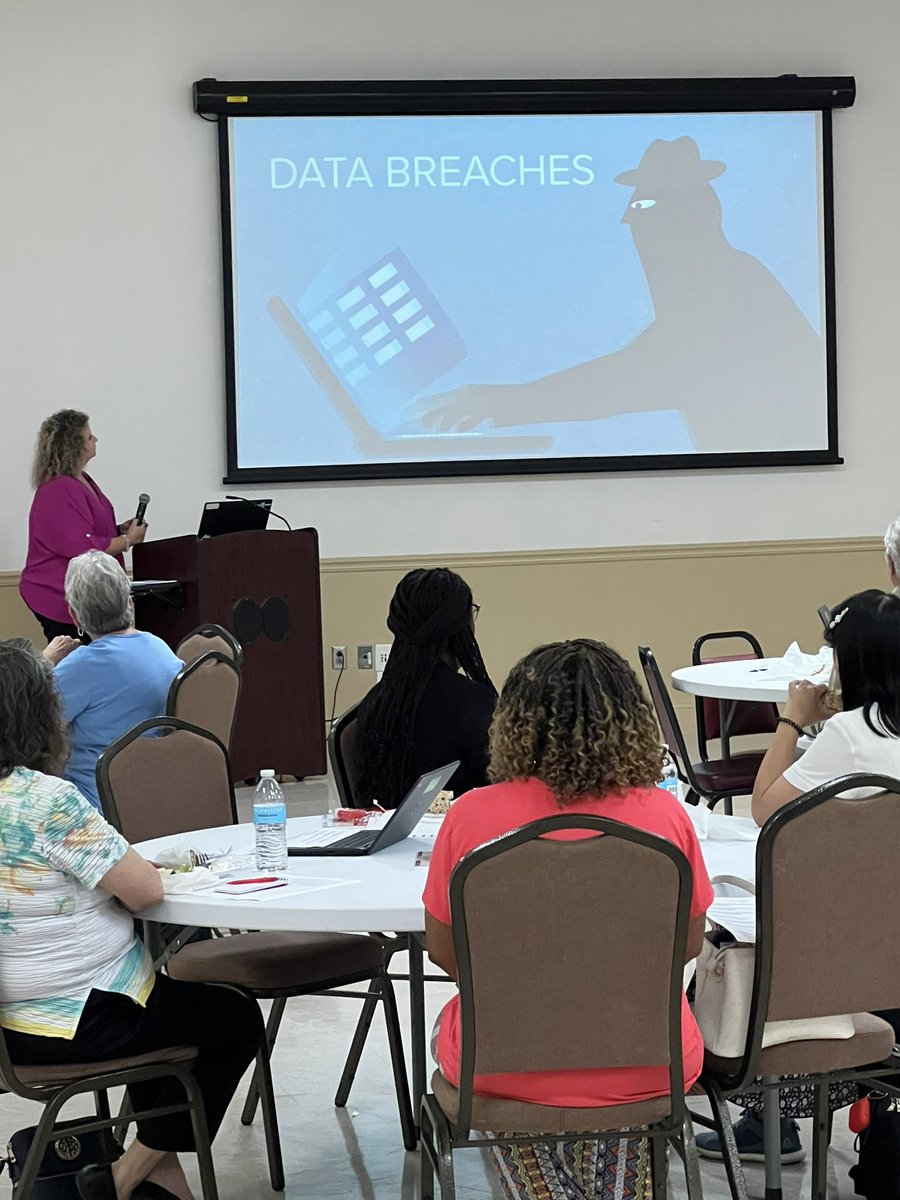mweldon_tift's tweet photo. TCHS cyber security instructor, Ms. Ann Marie Day, presenting on Fraud and Identity Theft at the monthly Financial Literacy session at the Leroy Rogers Center. #4theT https://t.co/csGAO1nVqM