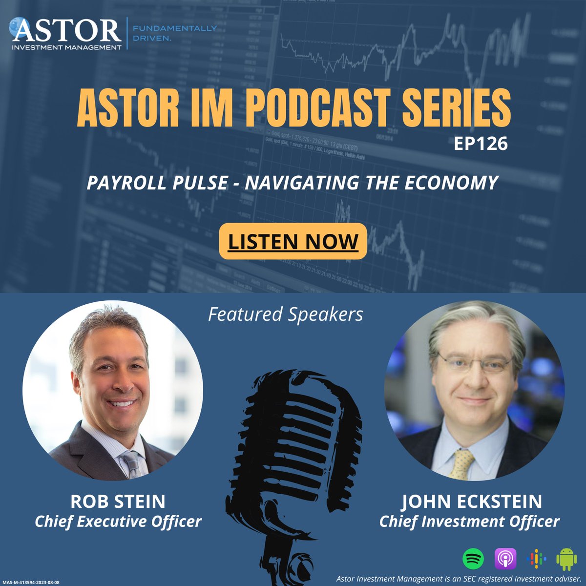 AstorInvMgmt's tweet photo. Astor Investment Management LLC, CEO @Rob_Stein_Astor  and CIO John Eckstein discuss the payroll pulse and navigating the economy! Listen now!
https://t.co/OwQ9LrkMq5 https://t.co/52Yg3SwYcO