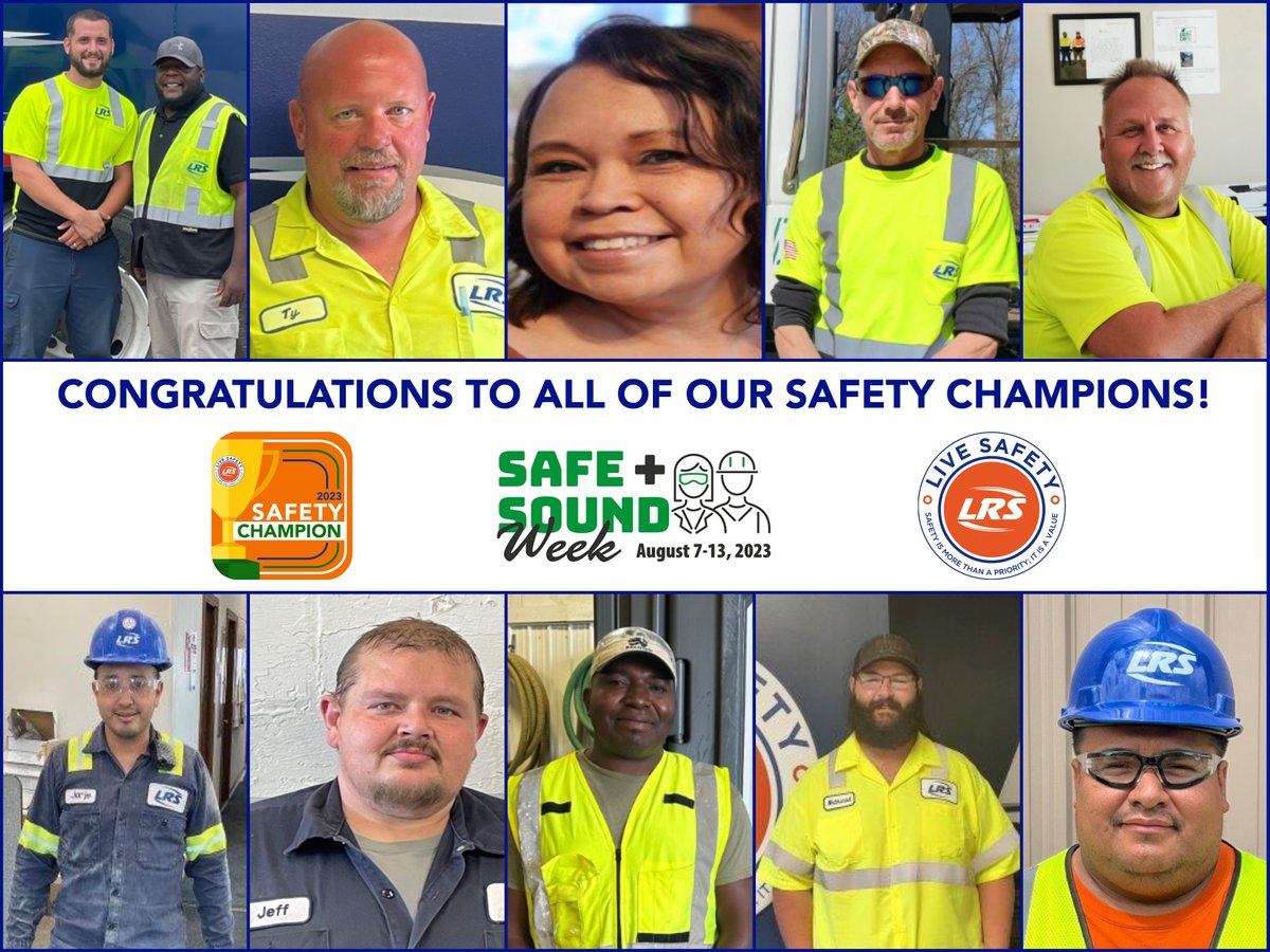 Last week, LRS participated in Occupational Safety and Health Administration (OSHA)'s Safe + Sound Week! Join us in congratulating our employees who were nominated as Safety Champions and for going above and beyond to always put safety first. #LiveSafety #SafeAndSoundAtWork