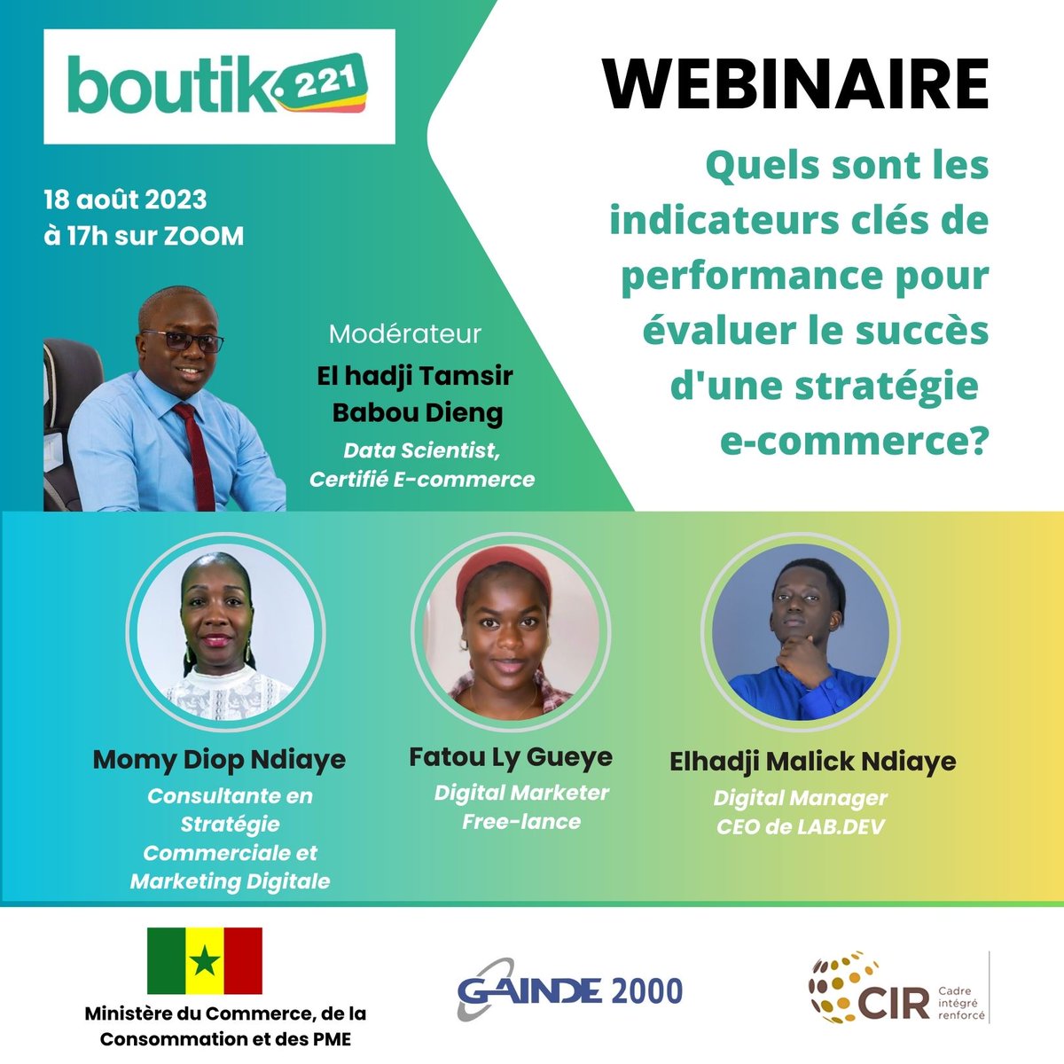 Inscrivez-vous avec le lien ci-dessous pour suivre le webinaire de ce vendredi et obtenir des informations précieuses sur les indicateurs de succès d’une bonne stratégie e-commerce.
#boutik221, #ecommerce #venteenligne #webinaire #senegal

us06web.zoom.us/webinar/regist…