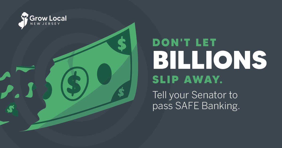 GrowLocalNJ's tweet photo. Igniting economic growth: The NJ legal cannabis industry has already contributed a whopping $180 million this year. Tell your Senator to pass #SafeBanking for a robust NJ economy: https://t.co/ziMgmEJol1 https://t.co/DmZD5fxdXy
