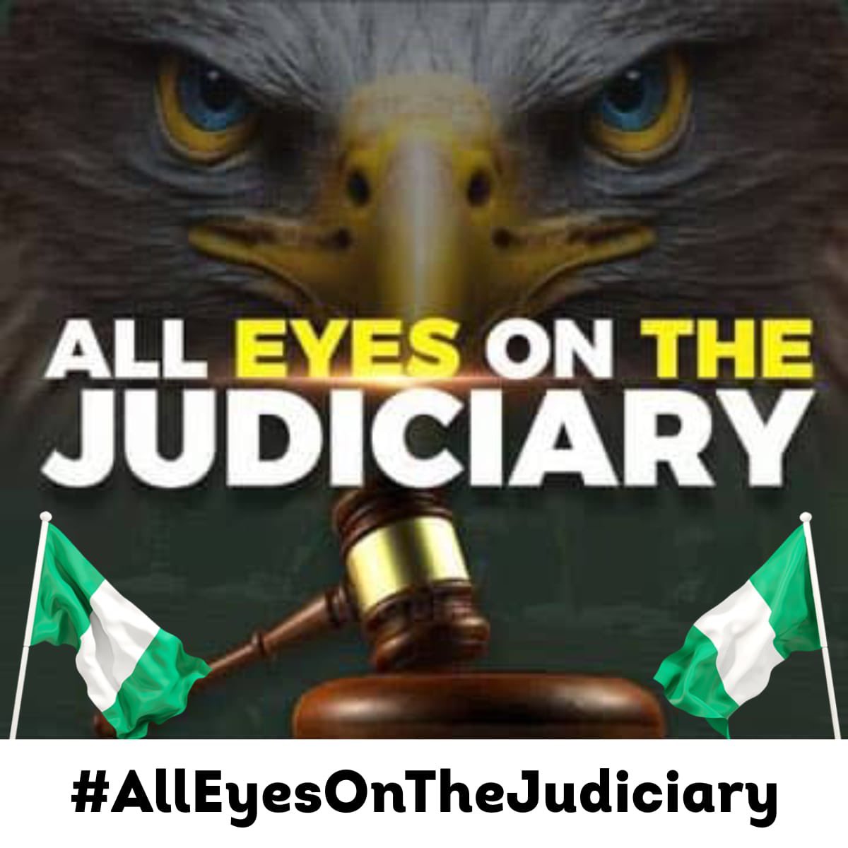 KBT_BANKOLE's tweet photo. To all patriotic Nigerians, please post this picture at midnight tonight, and use it as the DP on your social media accounts. 

Also use the hashtag #AllEyesOnJudiciary

Please share far and wide! Thanks! https://t.co/rDu5JzcxmN