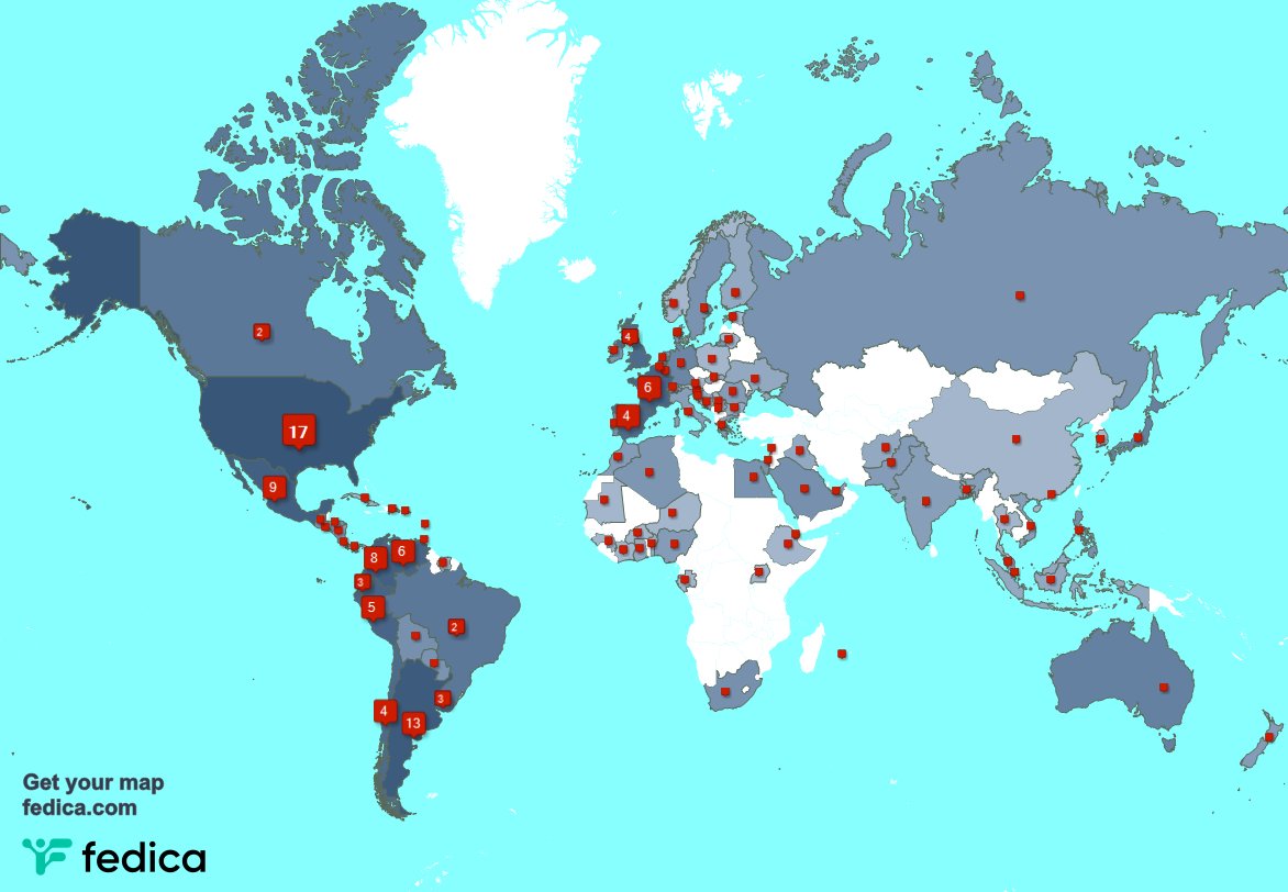 Muchas gracias a mis 3 nuevos seguidores desde Colombia, y más durante la última semana. fedica.com/!NiceClick_