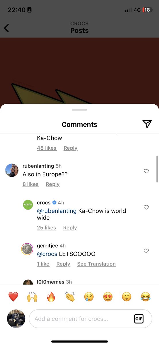 beckdeep_'s tweet photo. @Crocs Instagram replies are confusing me. What’s the crack with the UK release? https://t.co/bghyR9uiWO