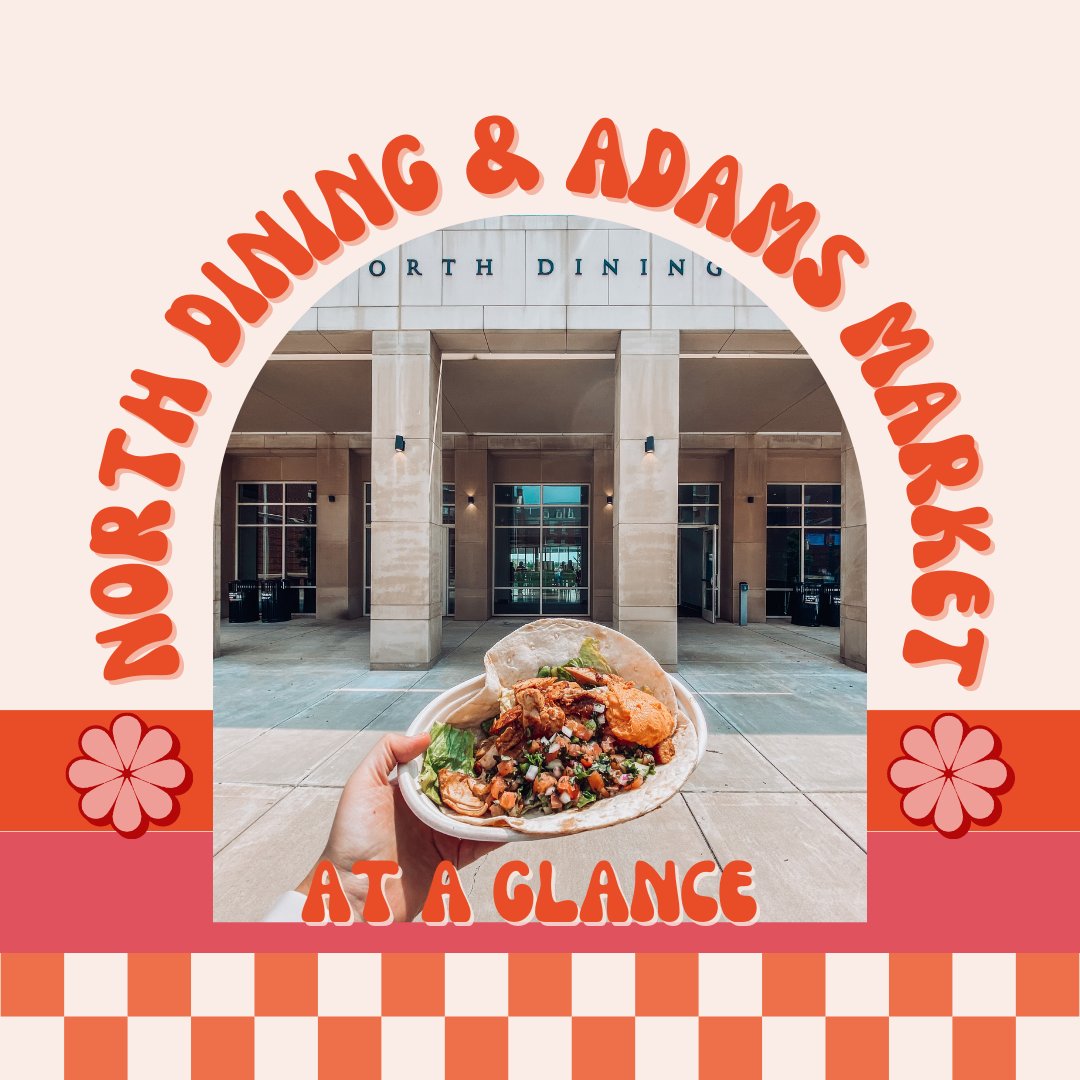 OSUDining's tweet photo. North Dining and Adams Market provide a wide range of dining options to students near the University Commons. Check out a quick overview of the menus and check the link below for more details!
🍴 https://t.co/lIuxVdx8Lj 

#okstate #okstate27 https://t.co/6modQfflaJ
