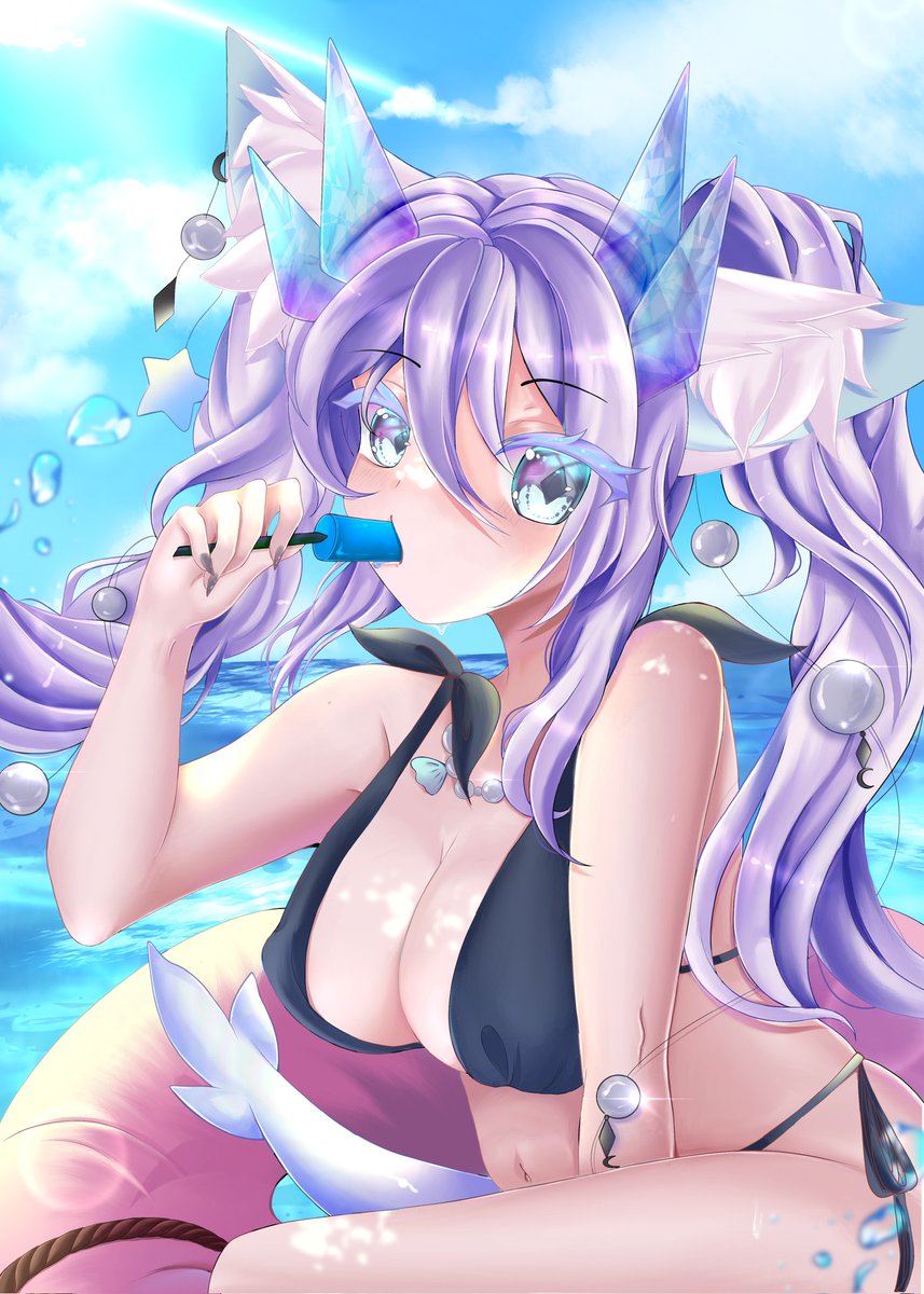 Xuumiko_Tea's tweet photo. Last summer days and ych from last slots for @EdenVtuber 
She is amazing! 

#イラスト #Vtuber https://t.co/ig7BaxPIUs