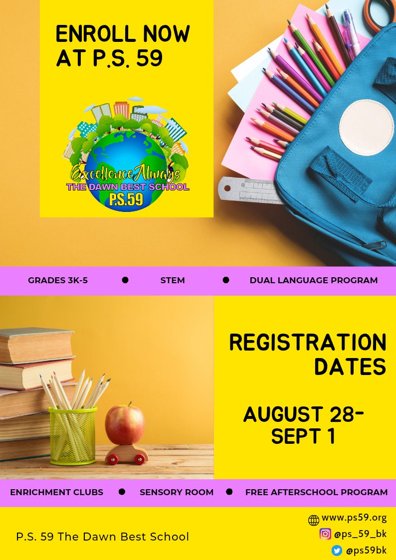 From August 28th to September 1st,  we will be accepting walk-in registrations. Contact our parent coordinator, Mr. Figueroa for more information at 929-617-0144