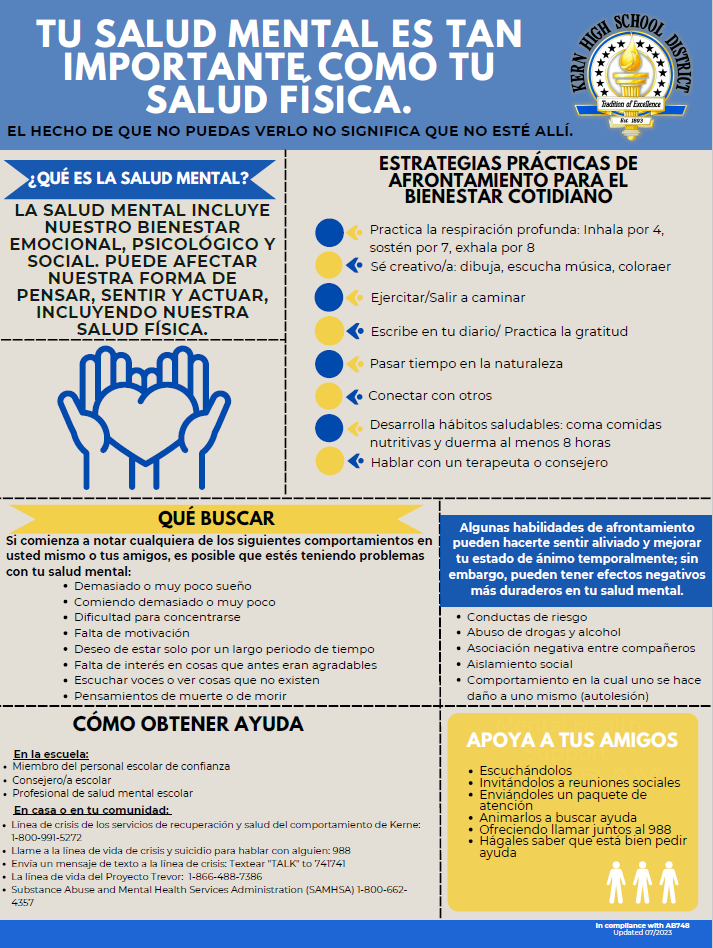 KHSD_Official's tweet photo. As we prepare to welcome back students tomorrow, here is helpful information about why mental health is important. https://t.co/HrSliDYXcr