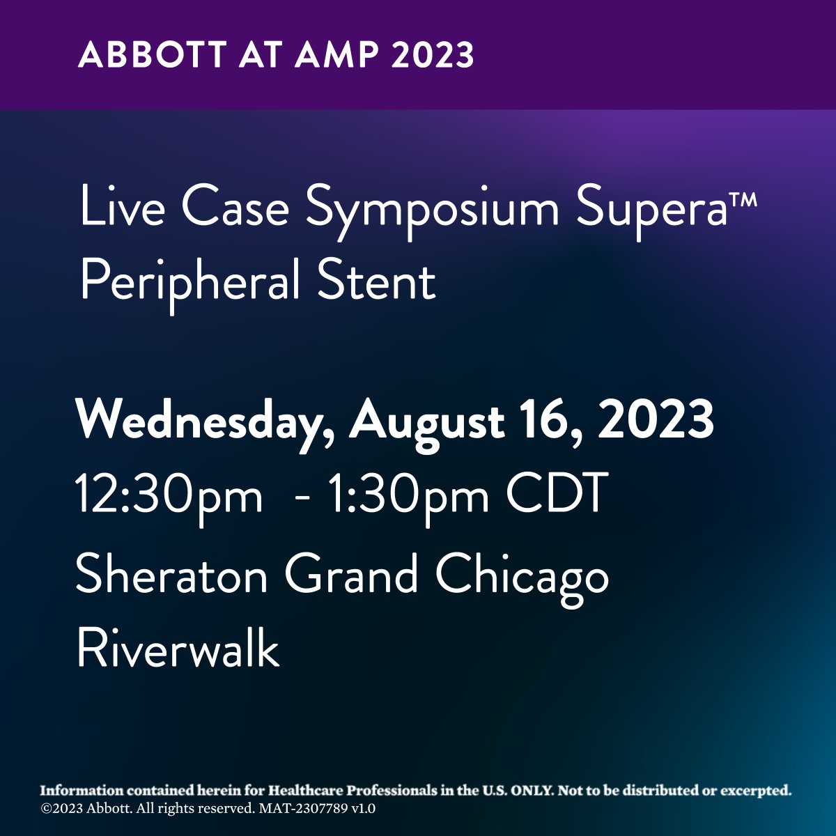 AbbottCardio's tweet photo. Discover the Supera #Stent difference at #AMPCLI2023.
Register to join an SFA/popliteal live case symposium with insights from Drs. @kmadass, @FadiSaab17, @dandu_n & @CraigMWalkerMD: https://t.co/wKMUPvFK7q
Safety Info:
https://t.co/u425TGLElL