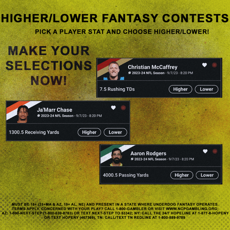 eatwatchdraft's tweet photo. Playing Fantasy 🏈 is quick and easy

1️) Double your first Deposit up to $100! + MANY MORE OFFERS!

2️) Pick which player will have higher/lower of a certain stat.

18+ Please Gamble Responsibly 1-800-GAMBLER!