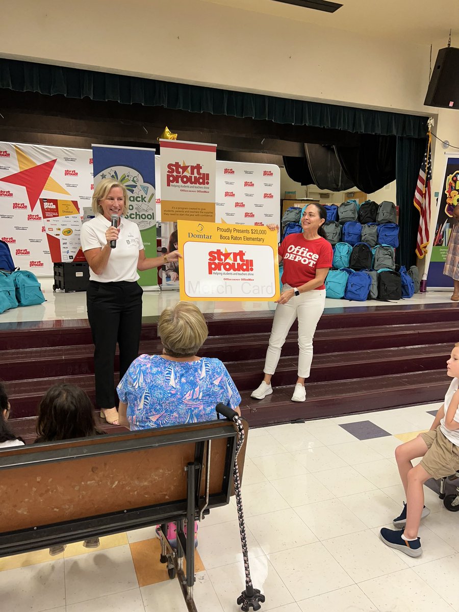 MrsBennettReads's tweet photo. Today we felt the ❤️ from the business community. Every student received a backpack full of supplies and teachers received a generous donation for supplies. Thank you ODP Corp.
 @officedepot and @DomtarEveryday @pbcsd @southPbcsd @BocaRatonElem @rhelfe @EducationFdnPBC https://t.co/IsfaCVVfv1