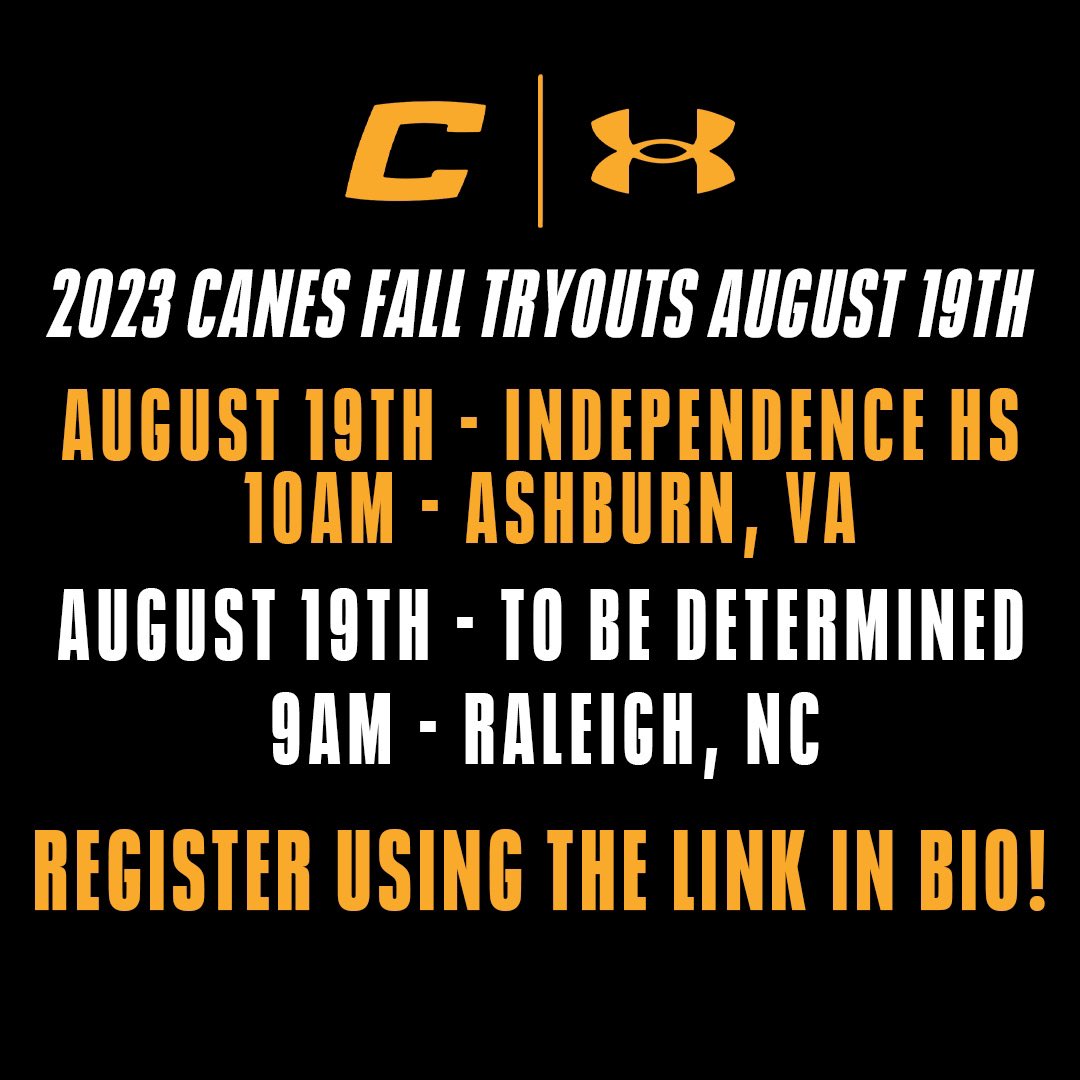 ATTENTION! Tryouts for the Fall 2023  season are coming to an end! Register using this link: 

canesbaseball.leagueapps.com/clubteams/3961… 

#TheCanesBB | #Fall2023
#DifferentBrandOfBaseball