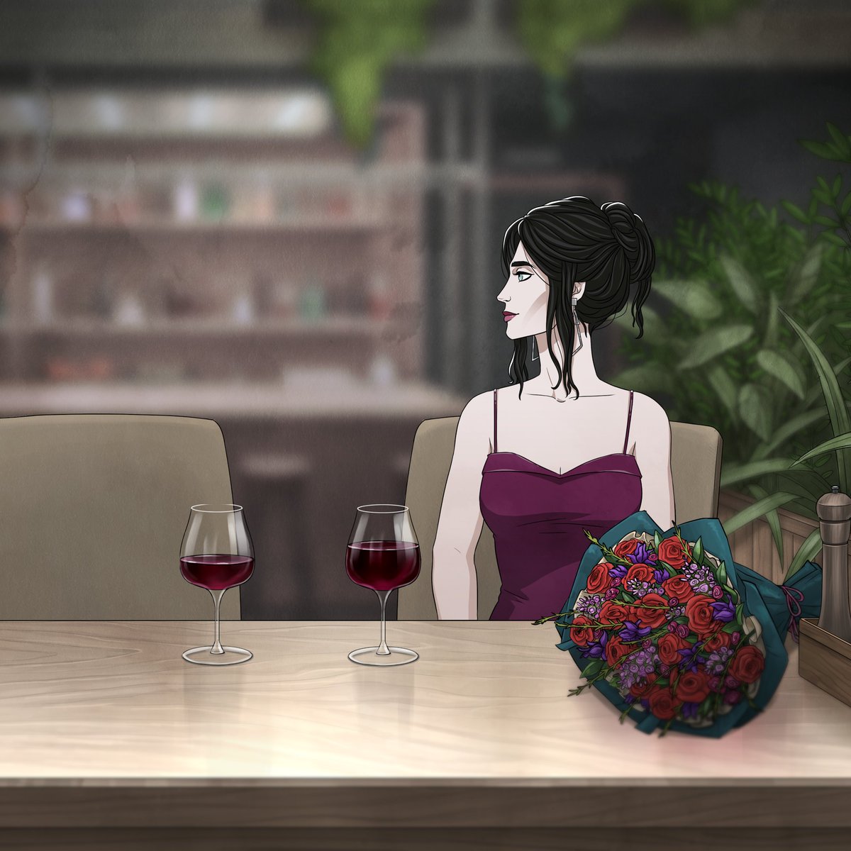 Who is she waiting for? 
Chapter 5 of #stilljoking 

#visualnovel #screenshot