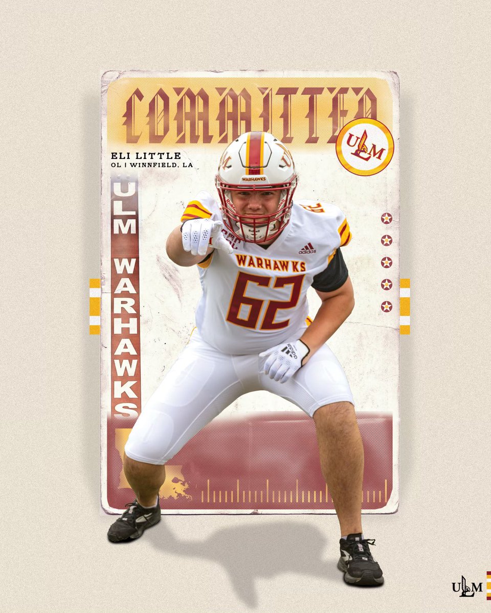 Very excited to announce I will be continuing my academic and athletic career as a ULM Warhawk! Go Warhawks!!
<a href="/MattKubik/">Matt Kubik</a> 
<a href="/Coach_Segler/">Kyle Segler</a> 
<a href="/ULM_FB/">ULM Football</a> 
<a href="/ULMFB_Recruit/">ULM Football Recruiting Dept.</a>