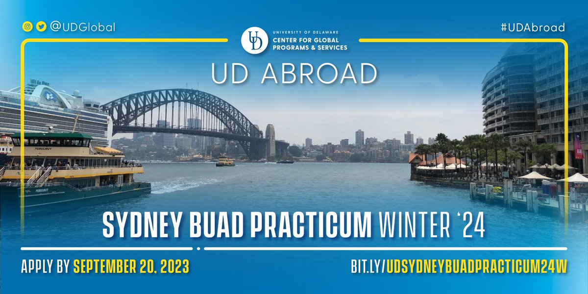 UDGlobal's tweet photo. Looking for business experience to add to your resume? Travel to Sydney, Australia on this BUAD #UDAbroad program & participate in internships from prestigious multinational corporations, government bodies, nonprofit organizations & more! Apply by Sept 20: https://t.co/mvTl7LRplC https://t.co/HNfAHAlssy