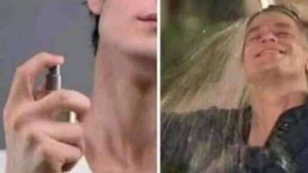 "no sé por qué mi perfume se acaba tan rápido" 

como hay que echarlo    //    como yo me lo echo