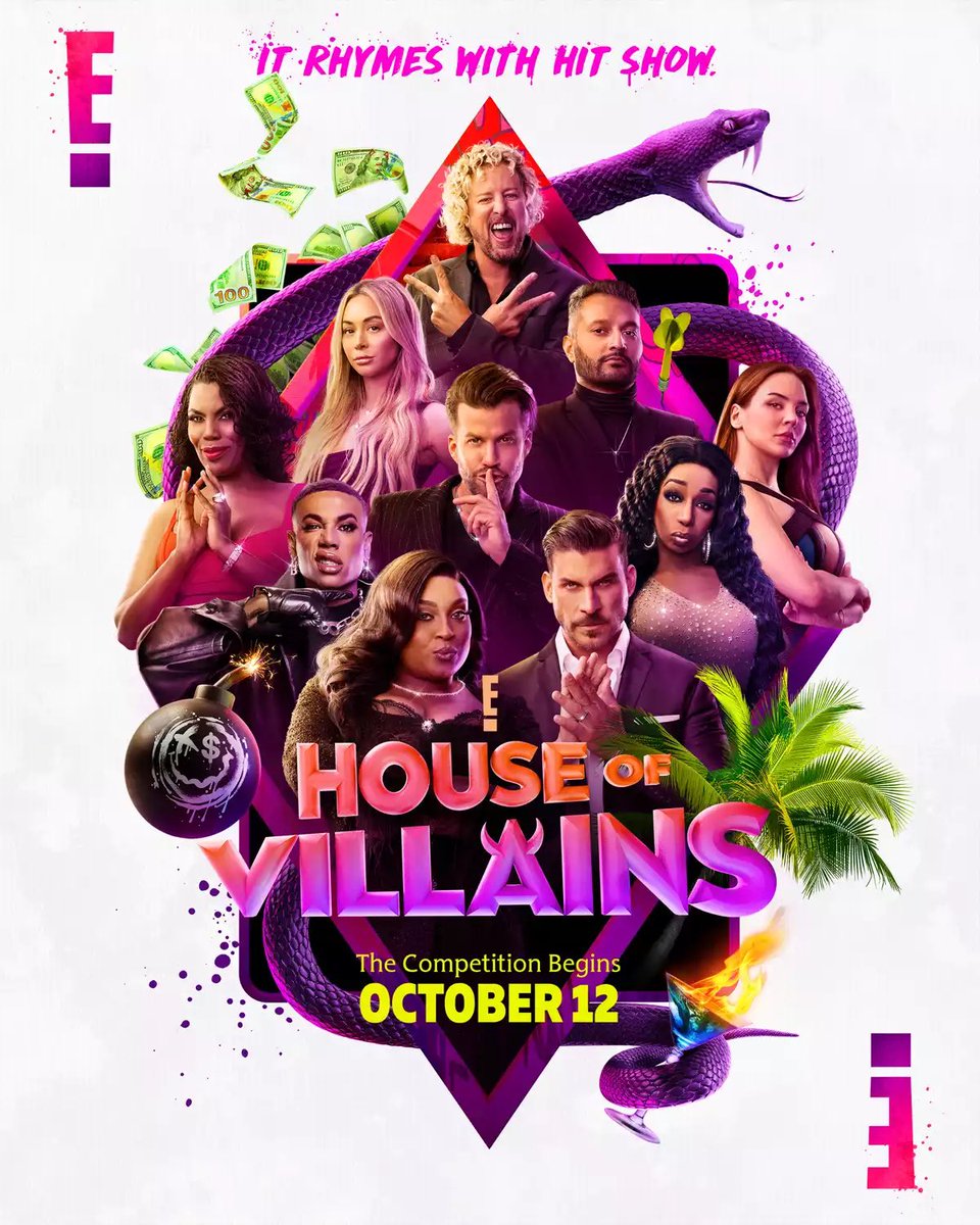 PopCrave's tweet photo. The cast of E!’s 'House of Villains' has been announced, including Tiffany “New York” Pollard, Omarosa, and more. 

The series follows 10 reality TV villains as they compete for a grand prize of $200,000 and the title of “America’s Ultimate Supervillain.”

Premiering October 12. https://t.co/7iy857MXfp