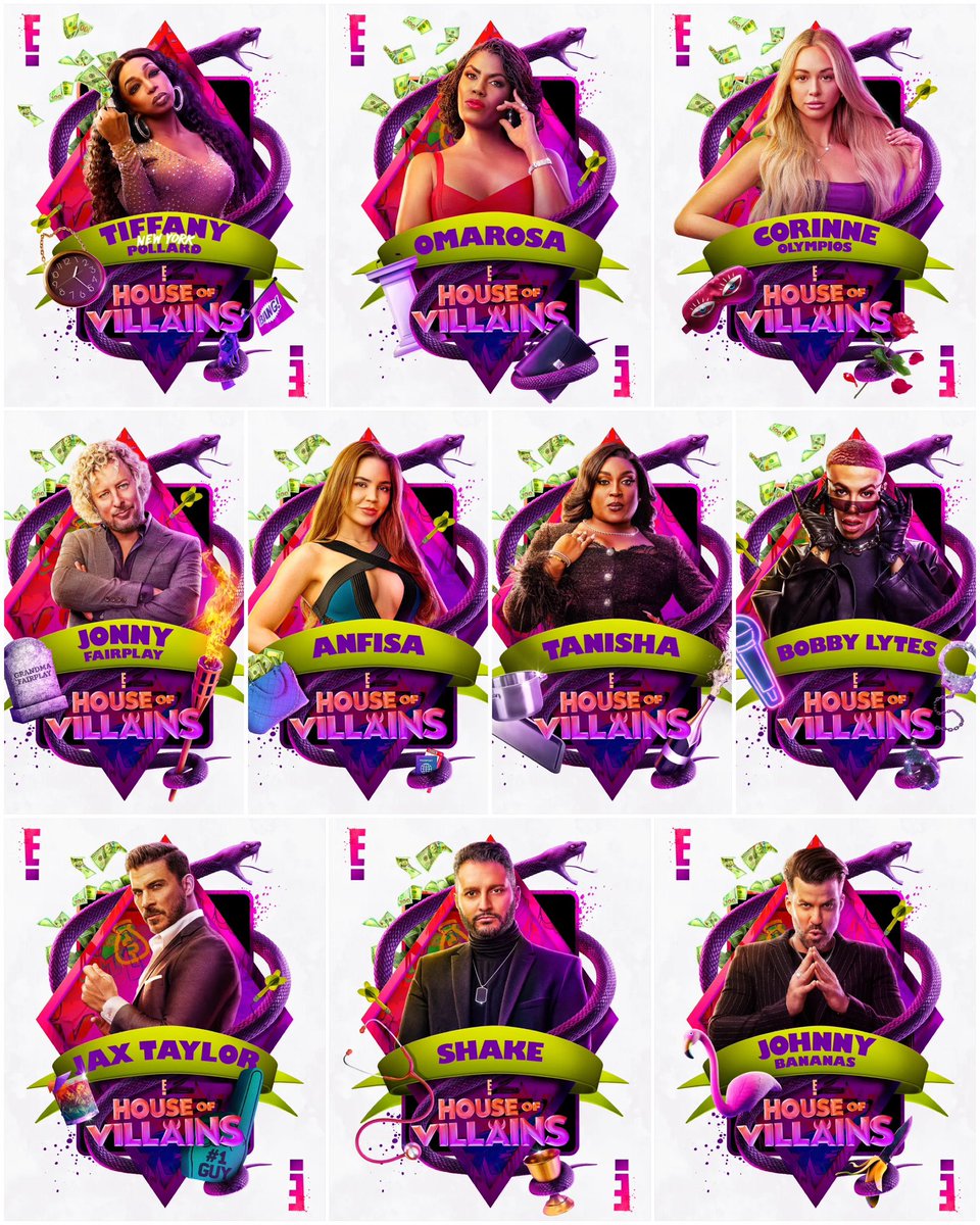 PopCrave's tweet photo. The cast of E!’s 'House of Villains' has been announced, including Tiffany “New York” Pollard, Omarosa, and more. 

The series follows 10 reality TV villains as they compete for a grand prize of $200,000 and the title of “America’s Ultimate Supervillain.”

Premiering October 12. https://t.co/7iy857MXfp