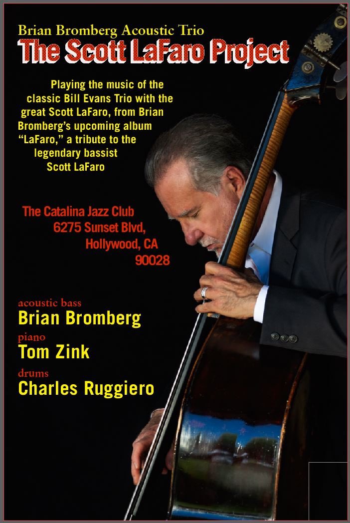 Hey everyone, I can't wait to play this weekend with the trio. Dusting off my upright bass and getting ready to hit it playing the music of the great Bill Evans trio featuring the legendary bassist Scott LaFaro! Hope to see you at Catalina's!
