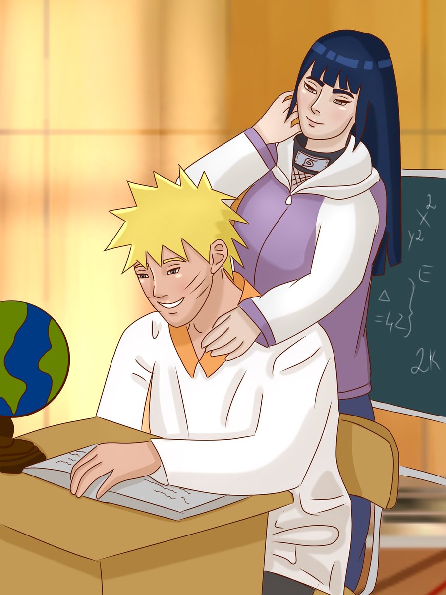 “My favorite teacher” ✍🏼💜🧡
#afterthewar #onearm #blankperiod #studyingtobehokage #naruhina #fanart