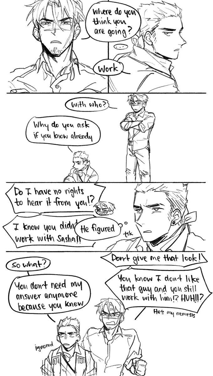 (Sketch) "Don't treat me like a kid! I'm a grown ass man!"

It had been almost two weeks that Yoru didn't do anything, expected routine duties (he didn't see Chamber also). Then, Sova finally called him back to work, but… 