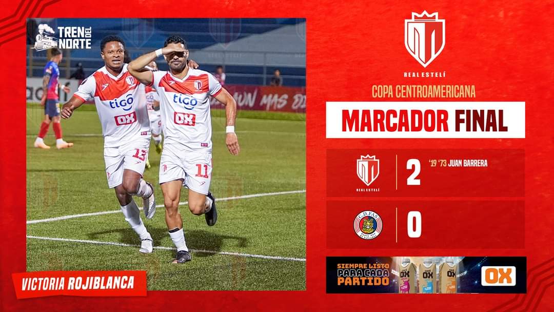 realestelifc's tweet photo. @Tigo_Nicaragua 🔴⚪️ ¡¡¡VICTORIA ROJIBLANCA!!! ¡¡¡LÍDERES E INVICTOS EN COPA CENTROAMERICANA!!! 🚂⚽

CD FAS 0⃣🆚2️⃣ Real Estelí FC https://t.co/r1Qh7xPMKx